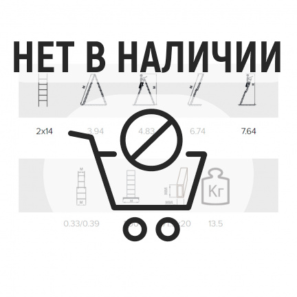 Лестница алюминиевая Алюмет двухсекционная 2x14 ступеней (5214)