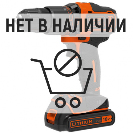 Аккумуляторная дрель-шуруповерт Black&Decker BDCHD18KB ударная