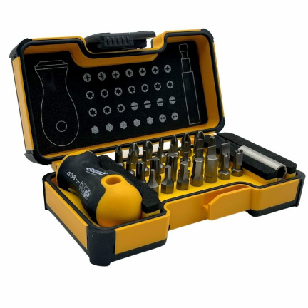Felo Набор бит SL/PZ/PH/HEX/Tx с рукояткой ERGONIC и битодержателем в кейсе, 30 шт 02073006
