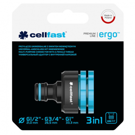 Штуцер резьбовой Cellfast ERGO 1/2", 3/4", 1"