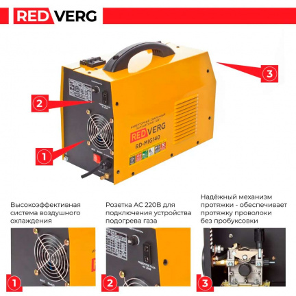 Аппарат сварочный инверторный REDVERG RD-MIG140 полуавтомат