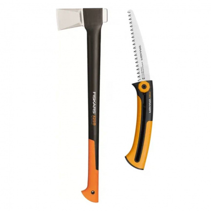 Набор Fiskars топор-колун Х25 + пила