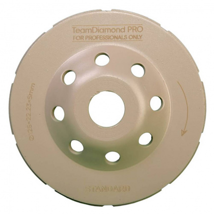 Чашка алмазная шлифовальная TeamDiamond Pro STANDARD 125мм 2-х рядная (601251)