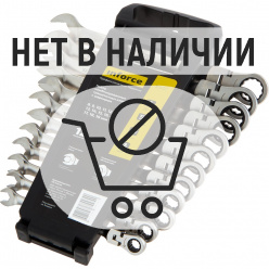 Набор комбинированных шарнирных ключей с трещоткой Inforce 12 предметов