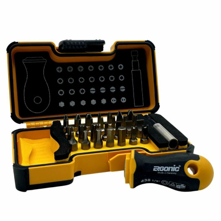 Felo Набор бит SL/PZ/PH/HEX/Tx с рукояткой ERGONIC и битодержателем в кейсе, 30 шт 02073006