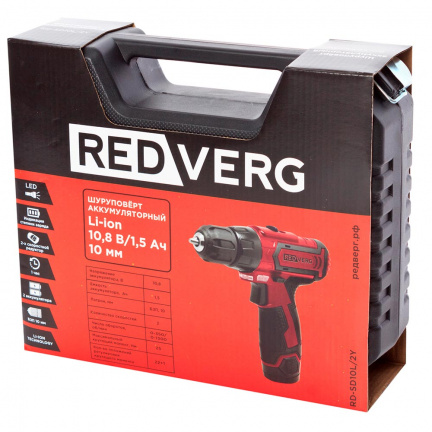 Аккумуляторная дрель-шуруповерт REDVERG RD-SD10L/2Y