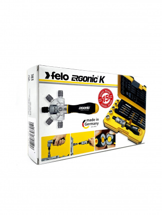 Felo Набор бит SL/PH/PZ/Tx/HEX и головок с поворотной трещоткой Ergonic K в кейсе, 22 шт 06072206