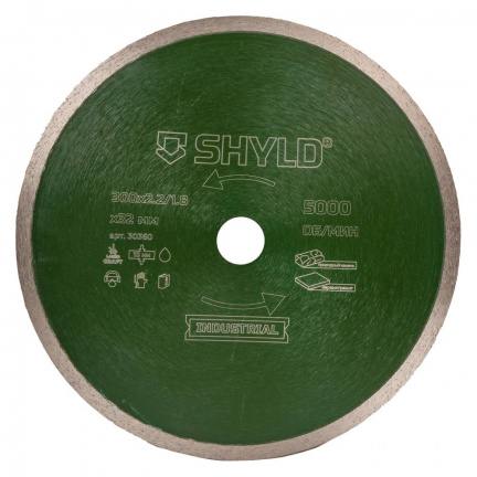 Диск алмазный по керамограниту и природному камню SHYLD 300х1.6х32мм (30360)