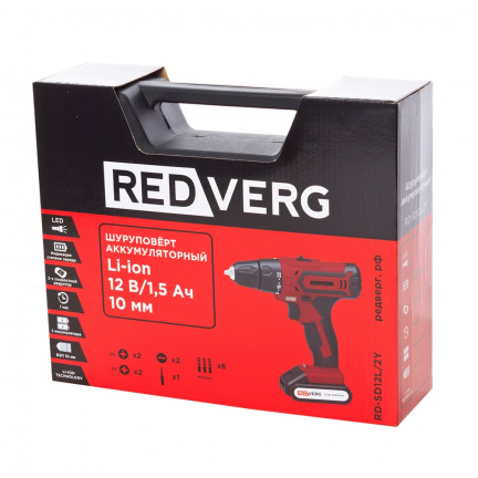 Аккумуляторная дрель-шуруповерт REDVERG RD-SD12L/2Y