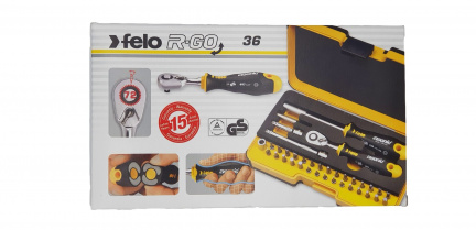 Felo Набор бит SL/Hex/PH/PZ/Torx/SQ/Spanner с трещоткой и отверткой под биты в кейсе, 36 шт 05783606